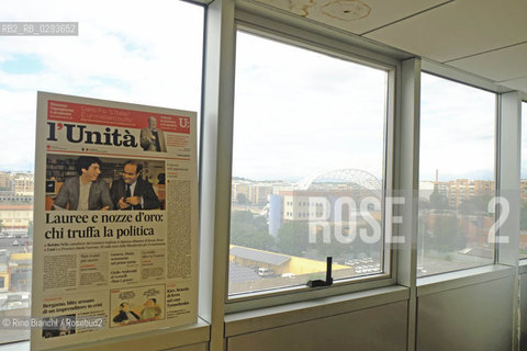 Rome Juillet 30, 2014..Editorial staff of LUnità viale Ostiense 131/L. The newspaper will cease publication on 1 August/Redazione de LUnità in viale Ostiense 131/L. Il giornale cesserà le pubblicazioni il primo agosto..Photo: RINO BIANCHI ©Rino Bianchi/Rosebud2