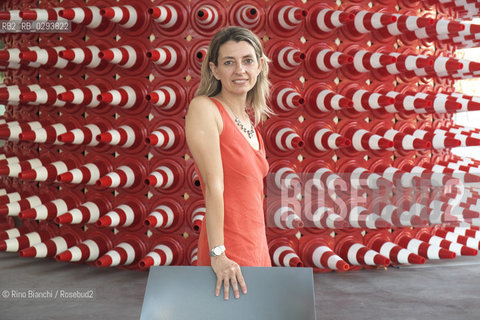 Rome August 7, 2014..Chiara Mezzalama, Italian writer, photographed at the MAXXI in Rome a few days before his transfer to Paris/Chiara Mezzalama, scrittrice italiana, fotografata a Roma al MAXXI qualche giorno prima del suo trasferimento a Parigi. .Photo: RINO BIANCHI ©Rino Bianchi/Rosebud2