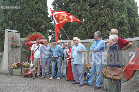 Rome August 21, 2014.Communist militants in commemoration of Palmiro Togliatti, on the day of the 50th anniversary of his death, at the cemetery of Verano/Militanti comunisti alla commemorazione di Palmiro Togliatti, nel giorno del cinquantesimo anniversario della morte, al Cimitero del Verano.Photo: RINO BIANCHI ©Rino Bianchi/Rosebud2