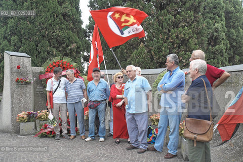Rome August 21, 2014.Communist militants in commemoration of Palmiro Togliatti, on the day of the 50th anniversary of his death, at the cemetery of Verano/Militanti comunisti alla commemorazione di Palmiro Togliatti, nel giorno del cinquantesimo anniversario della morte, al Cimitero del Verano.Photo: RINO BIANCHI ©Rino Bianchi/Rosebud2