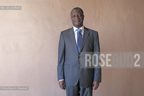 Ferrara October 4, 2014..Denis Mukwege, photographed in Ferrara, is a congolese gynecologist physician who treats women raped and AIDS. Work 18 hours a day in the center that he founded. He was awarded by the Swedish Parliament the Right livelihood considered the alternative Nobel. is nominated for the Nobel Peace Prize/Denis Mukwege, fotografato a Ferrara, è un medico ginecologo congolese che cura le donne stuprate e malate di AIDS. Opera 18 ore al giorno nellcentro che ha fondato. Gli è stato assegnato dal Parlamento svedese il Right livelihood considerato il Nobel alternativo; è candidato al Premio Nobel per la Pace..Photo: RINO BIANCHI ©Rino Bianchi/Rosebud2
