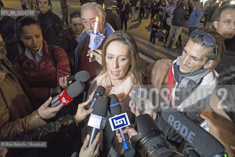 Rome November 8, 2014..A thousand candles for Stefano. Ilaria Cucchi in the demonstration against the judgment of the judiciary/Mille candele per Stefano. Ilaria Cucchi alla manifestazione contro la sentenza dei magistrati..Photo: RINO BIANCHI ©Rino Bianchi/Rosebud2