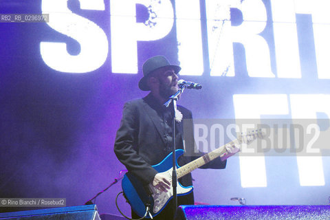 Rome December 31, 2014..Giorgio Maria Condemi, electric guitar, the band Roman Spiritual Front during the New Years concert at the Circo Massimo in Rome/Giorgio Maria Condemi, chitarra elettrica, della band romana degli Spiritual Front durante il concerto di Capodanno al Circo Massimo a Roma..Photo: RINO BIANCHI ©Rino Bianchi/Rosebud2