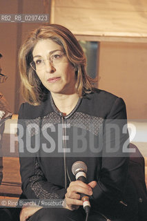 Rome, February 4, 2015..Naomi Klein, journalist, writer and activist Canadian, photographed in Rome in the center Spin Time Labs at the presentation of the book Una rivoluzione ci salverà/Naomi Klein, giornalista, scrittrice e attivista canadese, fotografata a Roma nel centro Spin Time Labs in occasione della presentazione del libro Una rivoluzione ci salverà..Photo: RINO BIANCHI ©Rino Bianchi/Rosebud2