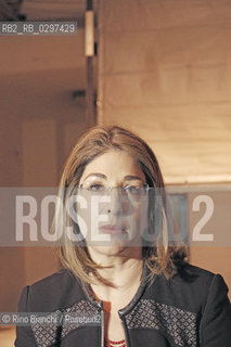 Rome, February 4, 2015..Naomi Klein, journalist, writer and activist Canadian, photographed in Rome in the center Spin Time Labs at the presentation of the book Una rivoluzione ci salverà/Naomi Klein, giornalista, scrittrice e attivista canadese, fotografata a Roma nel centro Spin Time Labs in occasione della presentazione del libro Una rivoluzione ci salverà..Photo: RINO BIANCHI ©Rino Bianchi/Rosebud2