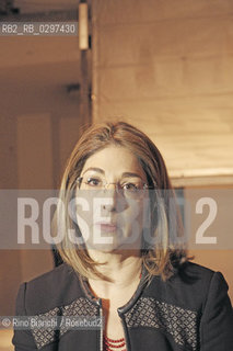Rome, February 4, 2015..Naomi Klein, journalist, writer and activist Canadian, photographed in Rome in the center Spin Time Labs at the presentation of the book Una rivoluzione ci salverà/Naomi Klein, giornalista, scrittrice e attivista canadese, fotografata a Roma nel centro Spin Time Labs in occasione della presentazione del libro Una rivoluzione ci salverà..Photo: RINO BIANCHI ©Rino Bianchi/Rosebud2