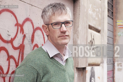 Rome February 21 2015..John Foot, historian and essayist, professor of contemporary history at the Department of Italian at the University of Bristol, photographed in Rome in the popular district of Pigneto/John Foot, storico e saggista, docente di storia contemporanea al dipartimento di italiano dellUniversity of Bristol, fotografato a Roma nel popolare quartiere del Pigneto..Photo: RINO BIANCHI ©Rino Bianchi/Rosebud2