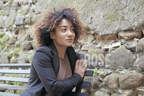 Rome February 18, 2015..Gamey Guilavogui Malatesta, actress, photographed in Rome in the park of Villa Celimontana/Gamey Guilavogui Malatesta, attrice, fotografata a Roma nel parco di Villa Celimontana..Photo: RINO BIANCHI ©Rino Bianchi/Rosebud2