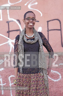 Rome April 20, 2015..Igiaba Scego, journalist and writer, photographed in Rome in the district of Pigneto/Igiaba Scego, giornalista e scrittrice, fotografata a Roma nel quartiere del Pigneto..Photo: RINO BIANCHI ©Rino Bianchi/Rosebud2