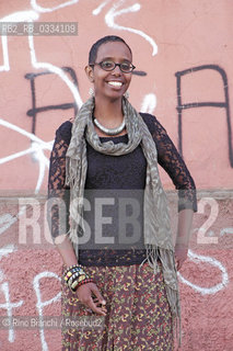 Rome April 20, 2015..Igiaba Scego, journalist and writer, photographed in Rome in the district of Pigneto/Igiaba Scego, giornalista e scrittrice, fotografata a Roma nel quartiere del Pigneto..Photo: RINO BIANCHI ©Rino Bianchi/Rosebud2