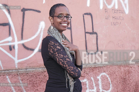 Rome April 20, 2015..Igiaba Scego, journalist and writer, photographed in Rome in the district of Pigneto/Igiaba Scego, giornalista e scrittrice, fotografata a Roma nel quartiere del Pigneto..Photo: RINO BIANCHI ©Rino Bianchi/Rosebud2