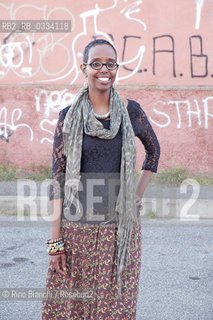 Rome April 20, 2015..Igiaba Scego, journalist and writer, photographed in Rome in the district of Pigneto/Igiaba Scego, giornalista e scrittrice, fotografata a Roma nel quartiere del Pigneto..Photo: RINO BIANCHI ©Rino Bianchi/Rosebud2