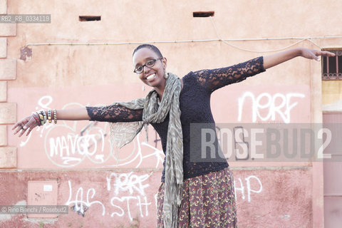 Rome April 20, 2015..Igiaba Scego, journalist and writer, photographed in Rome in the district of Pigneto/Igiaba Scego, giornalista e scrittrice, fotografata a Roma nel quartiere del Pigneto..Photo: RINO BIANCHI ©Rino Bianchi/Rosebud2