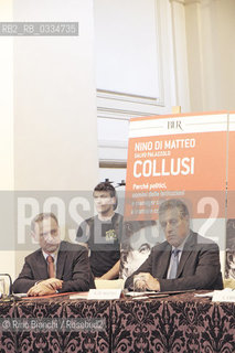 Rome May 12, 2015..Nino Di Matteo, anti-Mafia prosecutor in Palermo, author of Collusi, photographed in Rome with co-author Salvo Palazzolo/Nino Di Matteo, procuratore antimafia a Palermo, autore del libro Collusi, fotografato a Roma con il co-autore Salvo Palazzolo..Photo: RINO BIANCHI ©Rino Bianchi/Rosebud2