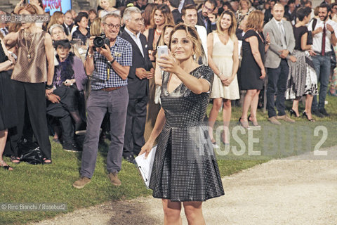 Rome Ninfeo of Villa Giulia, July 2, 2015..Paola Minaccioni, comedienne, photographed at the Premio Strega/Paola Minaccioni, attrice comica, fotografata al Premio Strega..Photo: RINO BIANCHI ©Rino Bianchi/Rosebud2