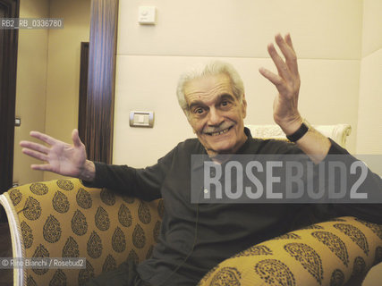 Rome 24 November 2011..Omar Sharif, photographed in Rome on the terrace of the Hotel Boscolo, actor, born in Alexandria, Egypt, the son of Lebanese immigrants greek-orthodox originating in Zahle. Omar Sharif graduated from Victoria College in Alexandria degree in mathematics and physics at the University of Cairo. He worked with his father in the timber trade. The career of the actor began in 1953 and his first English language film was Lawrence of Arabia in 1962/Omar Sharif, fotografato a Roma sulla terrazza del Boscolo Hotel, attore, nato ad Alessandria dEgitto, figlio di immigrati libanesi greco-ortodossi originari di Zahle. Omar Sharif  diplomato al Victoria College di Alessandria laureato in matematica e fisica alluniversità del Cairo. Ha lavorato con suo padre nel commercio del legname. La carriera di attore la inizia nel 1953 e suo primo film in inglese fu Lawrence dArabia del 1962..Photo:: RINO BIANCHI ©Rino Bianchi/Rosebud2