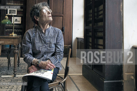 Rome September 13, 2015..Elizabeth Chanler Chatwin, photographed in Rome in the halls of the Italian Geographic Society, is the widow of Bruce Chatwin, one of the most popular authors of travel stories, she died in 1989/Elizabeth Chanler Chatwin, fotografata a Roma nelle sale della Società Geografica Italiana, è la vedova di Bruce Chatwin, uno dei più apprezzati autori di racconti di viaggio, morto nel 1989..Photo: RINO BIANCHI ©Rino Bianchi/Rosebud2