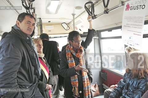 Rome December 1, 2015..Igiaba Scego, writer, with Sabrina Alfonsi and Paolo Masini photographed in Rome on the occasion of the commemoration of Rosa Parks/Igiaba Scego, scrittrice, con Sabrina Alfonsi e Paolo Masini fotografati a Roma in occasione della commemorazione di Rosa Parks..Photo: RINO BIANCHI ©Rino Bianchi/Rosebud2