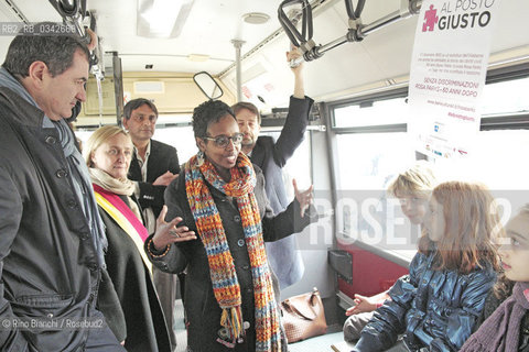 Rome December 1, 2015..Igiaba Scego, writer, with Dario Franceschini, Sabrina Alfonsi, Paolo Masini and Ejaz Ahmad photographed in Rome on the occasion of the commemoration of Rosa Parks/Igiaba Scego, scrittrice, con Dario Franceschini, Sabrina Alfonsi, Paolo Masini ed Ejaz Ahamd fotografati a Roma in occasione della commemorazione di Rosa Parks..Photo: RINO BIANCHI ©Rino Bianchi/Rosebud2