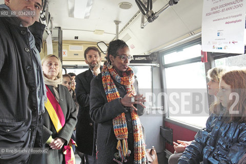 Rome December 1, 2015..Igiaba Scego, writer, with the minister Dario Franceschini and Sabrina Alfonsi photographed in Rome on the occasion of the commemoration of Rosa Parks/Igiaba Scego, scrittrice, con il ministro Dario Franceschini e Sabrina Alfonsi fotografati a Roma in occasione della commemorazione di Rosa Parks..Photo: RINO BIANCHI ©Rino Bianchi/Rosebud2