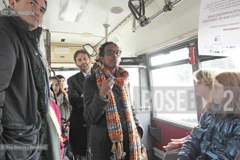 Rome December 1, 2015..Igiaba Scego, writer, with the minister Dario Franceschini and Paolo Masini photographed in Rome on the occasion of the commemoration of Rosa Parks/Igiaba Scego, scrittrice, con il ministro Dario Franceschini e Paolo Masini fotografati a Roma in occasione della commemorazione di Rosa Parks..Photo: RINO BIANCHI ©Rino Bianchi/Rosebud2