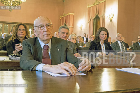 Rome January 13, 2016..President Emeritus of the Italian Republic and life senator Giorgio Napolitano, photographed in the Corsini Palace seat of the Lincei/Giorgio Napolitano Presidente Emerito della Repubblica Italiana e senatore a vita, fotografato a palazzo Corsini sede dellAccademia dei Lincei..Photo: RINO BIANCHI ©Rino Bianchi/Rosebud2