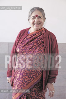 Rome October 24, 2015..Vandana Shiva, photographed in Rome, political activist and environmentalist, among the main leaders of the International Forum on Globalization, in 1993 he received the Right Livelihood Award, known as the Alternative Nobel Prize/Vandana Shiva, fotografata a Roma, attivista politica e ambientalista,  tra i principali leader dellInternational Forum on Globalization, nel 1993 ha ricevuto il Right Livelihood Award, conosciuto come il Premio Nobel alternativo..Photo: RINO BIANCHI ©Rino Bianchi/Rosebud2