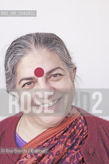 Rome October 24, 2015..Vandana Shiva, photographed in Rome, political activist and environmentalist, among the main leaders of the International Forum on Globalization, in 1993 he received the Right Livelihood Award, known as the Alternative Nobel Prize/Vandana Shiva, fotografata a Roma, attivista politica e ambientalista,  tra i principali leader dellInternational Forum on Globalization, nel 1993 ha ricevuto il Right Livelihood Award, conosciuto come il Premio Nobel alternativo..Photo: RINO BIANCHI ©Rino Bianchi/Rosebud2