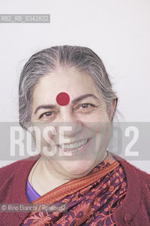 Rome October 24, 2015..Vandana Shiva, photographed in Rome, political activist and environmentalist, among the main leaders of the International Forum on Globalization, in 1993 he received the Right Livelihood Award, known as the Alternative Nobel Prize/Vandana Shiva, fotografata a Roma, attivista politica e ambientalista,  tra i principali leader dellInternational Forum on Globalization, nel 1993 ha ricevuto il Right Livelihood Award, conosciuto come il Premio Nobel alternativo..Photo: RINO BIANCHI ©Rino Bianchi/Rosebud2