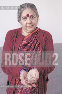 Rome October 24, 2015..Vandana Shiva, photographed in Rome, political activist and environmentalist, among the main leaders of the International Forum on Globalization, in 1993 he received the Right Livelihood Award, known as the Alternative Nobel Prize/Vandana Shiva, fotografata a Roma, attivista politica e ambientalista,  tra i principali leader dellInternational Forum on Globalization, nel 1993 ha ricevuto il Right Livelihood Award, conosciuto come il Premio Nobel alternativo..Photo: RINO BIANCHI ©Rino Bianchi/Rosebud2