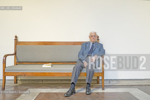 Rome April 15, 2016..Luigi Massimo Salvadori, often cited as Massimo L. Salvadori, historian, essayist and politician, photographed in Rome Istituto Luigi Sturzo/Massimo Luigi Salvadori, spesso citato come Massimo L. Salvadori, storico, saggista e politico, fotografato a Roma allIstituto Luigi Sturzo..Photo: RINO BIANCHI ©Rino Bianchi/Rosebud2