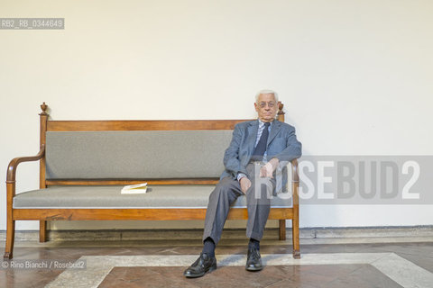 Rome April 15, 2016..Luigi Massimo Salvadori, often cited as Massimo L. Salvadori, historian, essayist and politician, photographed in Rome Istituto Luigi Sturzo/Massimo Luigi Salvadori, spesso citato come Massimo L. Salvadori, storico, saggista e politico, fotografato a Roma allIstituto Luigi Sturzo..Photo: RINO BIANCHI ©Rino Bianchi/Rosebud2