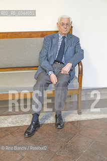 Rome April 15, 2016..Luigi Massimo Salvadori, often cited as Massimo L. Salvadori, historian, essayist and politician, photographed in Rome Istituto Luigi Sturzo/Massimo Luigi Salvadori, spesso citato come Massimo L. Salvadori, storico, saggista e politico, fotografato a Roma allIstituto Luigi Sturzo..Photo: RINO BIANCHI ©Rino Bianchi/Rosebud2