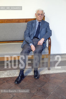 Rome April 15, 2016..Luigi Massimo Salvadori, often cited as Massimo L. Salvadori, historian, essayist and politician, photographed in Rome Istituto Luigi Sturzo/Massimo Luigi Salvadori, spesso citato come Massimo L. Salvadori, storico, saggista e politico, fotografato a Roma allIstituto Luigi Sturzo..Photo: RINO BIANCHI ©Rino Bianchi/Rosebud2