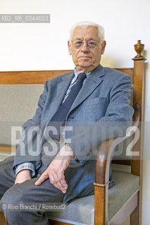 Rome April 15, 2016..Luigi Massimo Salvadori, often cited as Massimo L. Salvadori, historian, essayist and politician, photographed in Rome Istituto Luigi Sturzo/Massimo Luigi Salvadori, spesso citato come Massimo L. Salvadori, storico, saggista e politico, fotografato a Roma allIstituto Luigi Sturzo..Photo: RINO BIANCHI ©Rino Bianchi/Rosebud2