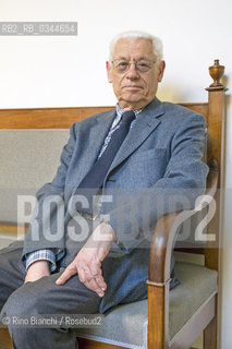 Rome April 15, 2016..Luigi Massimo Salvadori, often cited as Massimo L. Salvadori, historian, essayist and politician, photographed in Rome Istituto Luigi Sturzo/Massimo Luigi Salvadori, spesso citato come Massimo L. Salvadori, storico, saggista e politico, fotografato a Roma allIstituto Luigi Sturzo..Photo: RINO BIANCHI ©Rino Bianchi/Rosebud2