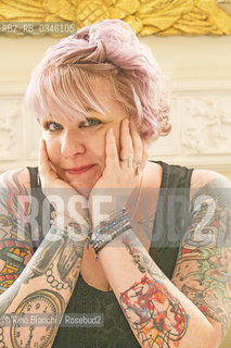 Rome May 31, 2016..Jay Crownover photographed in Rome in the Hotel Viminale, writer, loves tattoos and the art to modify the body and tries to make sure that his writing is permeated by everything he sees/Jay Crownover fotografata a Roma allhotel Viminale, scrittrice, ama i tatuaggi e l’arte di modificare il corpo e cerca di fare in modo che la sua scrittura sia permeata da tutto ciò che vede. .Photo: RINO BIANCHI ©Rino Bianchi/Rosebud2