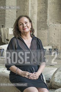 Rome July 4 2016..Clara Sanchez, writer, screenwriter and philology, photographed in Rome in the Basilica of Massenzio/Clara Sanchez, scrittrice, filologa e sceneggiatrice, fotografata a Roma nella Basilica di Massenzio..Photo: RINO BIANCHI ©Rino Bianchi/Rosebud2