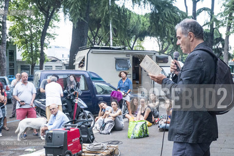 Rome July 25, 2016..Edoardo Albinati photographed on the occasion of reading organized by the Piccoli Maestri in support of Baobab experience/Edoardo Albinati fotografato in occasione della lettura organizzata dallAssociazione Piccoli Maestri a sostegno di Baobab experience..Photo: RINO BIANCHI ©Rino Bianchi/Rosebud2