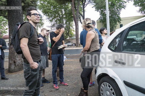 Rome July 25, 2016..Nicola Lagioia with Lorenzo Pavolini ed Elena Stancanelli photographed on the occasion of reading organized by the Piccoli Maestri in support of Baobab experience/Nicola Lagioia con Lorenzo Pavolini ed Elena Stancanelli fotografati in occasione della lettura organizzata dallAssociazione Piccoli Maestri a sostegno di Baobab experience..Photo: RINO BIANCHI ©Rino Bianchi/Rosebud2