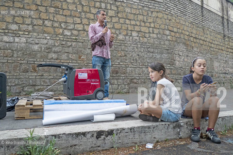 Rome July 25, 2016..Emiliano Sbaraglia photographed on the occasion of reading organized by the Piccoli Maestri in support of Baobab experience/Emiliano Sbaraglia fotografato in occasione della lettura organizzata dallAssociazione Piccoli Maestri a sostegno di Baobab experience..Photo: RINO BIANCHI ©Rino Bianchi/Rosebud2