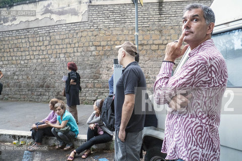 Rome July 25, 2016..Emiliano Sbaraglia photographed on the occasion of reading organized by the Piccoli Maestri in support of Baobab experience/Emiliano Sbaraglia fotografato in occasione della lettura organizzata dallAssociazione Piccoli Maestri a sostegno di Baobab experience..Photo: RINO BIANCHI ©Rino Bianchi/Rosebud2