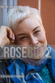 Rome December 10, 2016..Laura Lindstedt, Finnish writer, photographed in Rome, he made his debut with the Scissors novel, with Oneiron has won this years Finlandia Prize/Laura Lindstedt, scrittrice finlandese, fotografata a Roma, ha esordito con il romanzo Scissors, con Oneiron ha vinto quest’anno il Finlandia Prize.Photo: RINO BIANCHI ©Rino Bianchi/Rosebud2