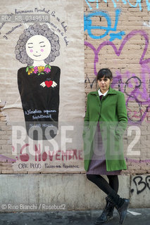 Rome December 10, 2016..Valeria Luiselli writer of Mexican origin, photographed in Rome in San Lorenzo district, collaborates with newspapers and magazines such as The New York Times, Letras Libres, Etiqueta Negra and Internazionale/Valeria Luiselli scrittrice di origine messicana, fotografata a Roma nel quartiere di San Lorenzo, collabora con giornali e riviste come The New York Times, Letras Libres, Etiqueta Negra e Internazionale. .Photo: RINO BIANCHI ©Rino Bianchi/Rosebud2