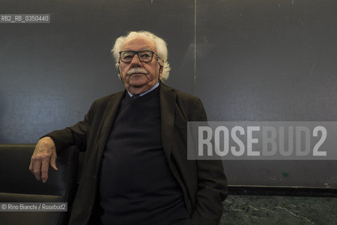 Rome January 7, 2017..Alberto Asor Rosa, literary critic, literary historian, essayist, Italian politician and university professor photographed in Rome in the Aula 1 of the Faculty of Letters at La Sapienza during the memorial service of Tullio De Mauro/Alberto Asor Rosa, critico letterario, storico della letteratura, saggista, politico e docente universitario italiano fotografato a Roma nella Aula 1 della facoltà di lettere de La Sapienza durante la commemorazione funebre di Tullio De Mauro..Photo: RINO BIANCHI ©Rino Bianchi/Rosebud2