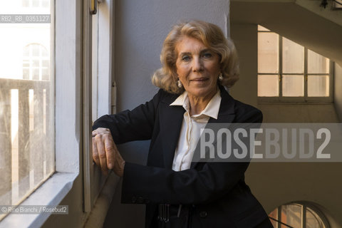 Rome March 15, 2017..Eva Cantarella, historical antiquity and the ancient right, photographed in Rome within the Liceo Tasso/Eva Cantarella, storica dellantichità e del diritto antico, fotografata a Roma allinterno del Liceo Tasso..Photo: RINO BIANCHI ©Rino Bianchi/Rosebud2