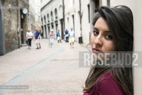 Perugia May 13, 2017..Aura Xilonen, a writer and filmmaker of Mexican origin, photographed in Perugia/Aura Xilonen, scrittrice e filmaker di origine messicana, fotografata a Perugia..Photo: RINO BIANCHI ©Rino Bianchi/Rosebud2