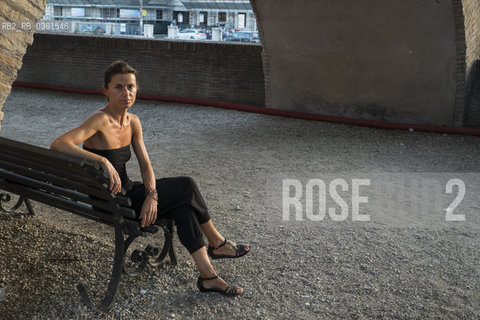 Rome August 1, 2017..Chiara Marchelli, an Italian writer, editor, copywriter and translator, photographed in Rome in the gardens of Castel SantAngelo/Chiara Marchelli , scrittrice italiana, editor, copywriter e traduttrice, fotografata a Roma nei giardini di Castel SantAngelo..Photo: RINO BIANCHI 