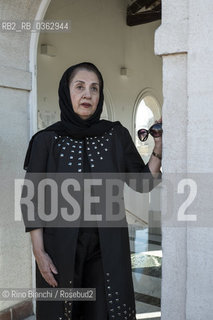 Rome October 11, 2017..Fattaneh Haj Seyed Javadi, an Iranian writer and novelist, photographed in Rome on the terrace of Hotel Minerva/Fattaneh Haj Seyed Javadi, scrittrice e romanziera iraniana, fotografata a Roma sulla terrazza dellHotel Minerva ©Rino Bianchi/Rosebud2