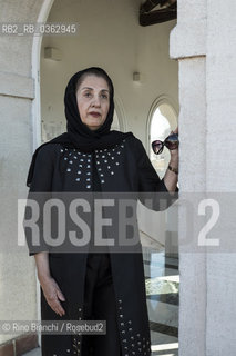 Rome October 11, 2017..Fattaneh Haj Seyed Javadi, an Iranian writer and novelist, photographed in Rome on the terrace of Hotel Minerva/Fattaneh Haj Seyed Javadi, scrittrice e romanziera iraniana, fotografata a Roma sulla terrazza dellHotel Minerva ©Rino Bianchi/Rosebud2